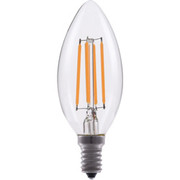 LED ADVANTAGE FILAMENT B11 320 DEG 4W-300LM DIMMABLE 80CRI 2700K E12 120VAC CLEAR