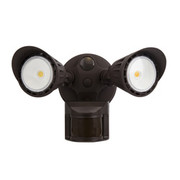 SECURITY LIGHT 2 HEAD 2000LM 20W á100LPW 80CRI 4000K 120-277V 180DEG SENSOR BRONZE