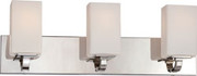 VISTA 3 LIGHT VANITY FIXTURE WITH ETCHED OPAL GLASS POLISHED NICKEL TRANSITIONAL