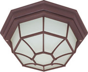 1 LIGHT 12 INCH CEILING SPIDER CAGE FIXTURE DIE CAST GLASS LENS COLOR RETAIL PACKAGING OLD BRONZE