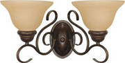 CASTILLO 2 LIGHT 18 INCH WALL FIXTURE WITH CHAMPAGNE LINEN WASHED GLASS SONOMA BRONZE TRANSITIONAL