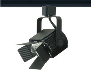 Interlight 1-Light Track Head Power Flood with Barn Door Black Transitional Replacement Light Fixture