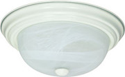 2 LIGHT ES 13 INCH FLUSH FIXTURE WITH ALABASTER GLASS 2 13W GU24 LAMPS INCLUDED TEXTURED WHITE TRANS