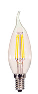 4 WATT CA11 LED CLEAR CANDELABRA BASE 2700K 350 LUMENS 120 VOLTS