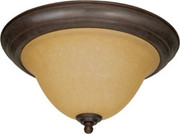 CASTILLO 2 LIGHT 16 INCH FLUSH MOUNT WITH CHAMPAGNE LINEN WASHED GLASS SONOMA BRONZE TRANSITIONAL