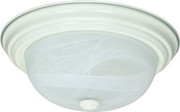 2 LIGHT ES 11 INCH FLUSH FIXTURE WITH ALABASTER GLASS 2 13W GU24 LAMPS INCLUDED TEXTURED WHITE TRANS