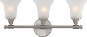 SURREY 3 LIGHT VANITY FIXTURE WITH FROSTED GLASS BRUSHED NICKEL CONTEMPORARY