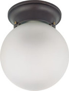 1 LIGHT 6 INCH CEILING MOUNT WITH FROSTED WHITE GLASS 1 13W GU24 LAMP INCLUDED MAHOGANY BRONZE TRANS