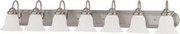 BALLERINA 7 LIGHT 48 INCH VANITY WITH FROSTED WHITE GLASS BRUSHED NICKEL TRADITIONAL