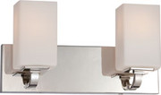 VISTA 2 LIGHT VANITY FIXTURE WITH ETCHED OPAL GLASS POLISHED NICKEL