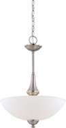 PATTON 3 LIGHT PENDANT WITH FROSTED GLASS BRUSHED NICKEL TRANSITIONAL