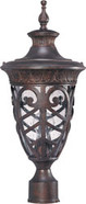 ASTON 1 LIGHT MID SIZE POST LANTERN WITH SEEDED GLASS DARK PLUM BRONZE TRANSITIONAL