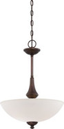 PATTON 3 LIGHT PENDANT WITH FROSTED GLASS PRAIRIE BRONZE TRANSITIONAL