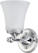 TELLER 1 LIGHT VANITY FIXTURE WITH FROSTED ETCHED GLASS POLISHED CHROME CONTEMPORARY