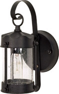 1 LIGHT 11 INCH WALL LANTERN PIPER LANTERN WITH CLEAR SEED GLASS COLOR RETAIL PACKAGING TEXTURED BLA