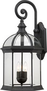 BOXWOOD 3 LIGHT 26 INCH OUTDOOR WALL WITH CLEAR BEVELED GLASS TEXTURED BLACK TRADITIONAL