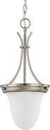 1 LIGHT 10 INCH PENDANT WITH FROSTED WHITE GLASS BRUSHED NICKEL TRANSITIONAL