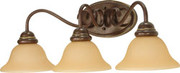 CASTILLO 3 LIGHT 25 INCH WALL FIXTURE WITH CHAMPAGNE LINEN WASHED GLASS SONOMA BRONZE TRANSITIONAL