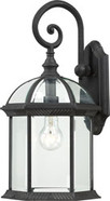 BOXWOOD 1 LIGHT 19 INCH OUTDOOR WALL WITH CLEAR BEVELED GLASS TEXTURED BLACK TRADITIONAL