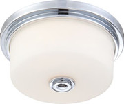 SOHO 2 LIGHT MEDIUM FLUSH FIXTURE WITH SATIN WHITE GLASS POLISHED CHROME CONTEMPORARY