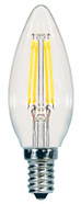 5.5 WATT C11 LED CLEAR CANDELABRA BASE 3000K 500 LUMENS 120 VOLTS