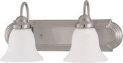 BALLERINA ES 2 LIGHT 18 INCH VANITY WITH FROSTED WHITE GLASS 2 13W GU24 LAMPS INCLUDED BRUSHED NICKE