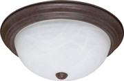 3 LIGHT ES 15 INCH FLUSH FIXTURE WITH ALABASTER GLASS 3 13W GU24 LAMPS INCLUDED OLD BRONZE TRANSITIO