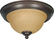 CASTILLO 2 LIGHT 11 INCH FLUSH MOUNT WITH CHAMPAGNE LINEN WASHED GLASS SONOMA BRONZE TRANSITIONAL