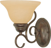 CASTILLO 1 LIGHT 8 INCH WALL FIXTURE WITH CHAMPAGNE LINEN WASHED GLASS SONOMA BRONZE TRANSITIONAL