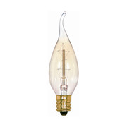 25 WATT CA8 INCANDESCENT CLEAR 3000 AVERAGE RATED HOURS 100 LUMENS CANDELABRA BASE 120 VOLTS