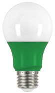 2 WATT A19 LED GREEN WHEN LIT MEDIUM BASE 120 VOLTS