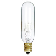 25 WATT INCANDESCENT T6 CLEAR 2000 AVERAGE RATED HOURS 180 LUMENS CANDELABRA BASE 120 VOLTS CARDED