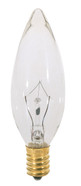 7.5 WATT BA9 12 INCANDESCENT CLEAR 3000 AVERAGE RATED HOURS 37 LUMENS CANDELABRA BASE 120 VOLTS