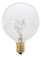 40 WATT G16 12 INCANDESCENT CLEAR 1500 AVERAGE RATED HOURS 384 LUMENS CANDELABRA BASE 220 VOLTS