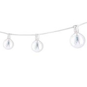 STRING15E12WHITE-G16KT OUTDOOR MINI STRING LIGHT WINCANDESCENT G16 GLOBE BULBS 25-FEET 15 LIGHT TS SOCKETS, WHITE