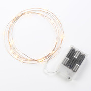 LEDSTARCOPS27K INDOOR LED STARRY STRING LIGHTS 10' SILVER WIRE BATTERY PACK