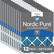 12X22X1 12 PACK NORDIC PURE MERV 7 MPR 600 FILTER ACTUAL SIZE 12 X 22 X 0.75 MADE IN USA IN-BEEH8
