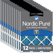 10X10X1 12 PACK NORDIC PURE MERV 7 MPR 600 FILTER ACTUAL SIZE 9.5 X 9.5 X 0.75 MADE IN USA IN-BHD89