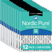 20X24X2 12 PACK NORDIC PURE MERV 14 MPR 2800 FILTER ACTUAL SIZE 19.38 X 23.38 X 1.75 MADE IN USA IN-BHDQ4