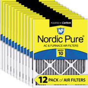 16X21X1 12 PACK NORDIC PURE MERV 10 MPR 1000 FILTER ACTUAL SIZE 15.5 X 20.5 X 0.75 MADE IN USA IN-BD656