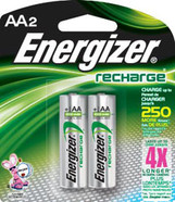 ENERGIZER NIMH RECHARGEABLE CONSUMER BATTERIES 2PK IN-30XU0