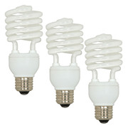 23 WATT MINI SPIRAL COMPACT FLUORESCENT 2700K 82 CRI MEDIUM BASE 120 VOLTS 3 PACK IN-28WT2