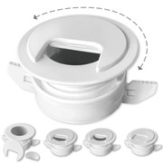 1 PACK WHITE TWIST LOCK GROMMET THE ONLY NO TOOLS NEEDED SELF SECURING AND LOCKING WIRECABLE GROMME T AND WITH AN UNOBSTRUCTED PASS THROUGH. EASY/QUIC Replacement
