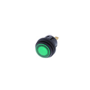 SNAP IN PUSH BUTTON 4P SPST OFF ON GREEN LED IP65 VDC