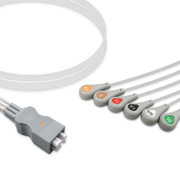 Replacement: 6 lead, Snap, 0.9m , AHA, Reusable