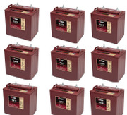 8 VOLT DEEP-CYCLE FLOODED BATTERY GC8 170AH 9 PACK 72 TOTAL VOLTS