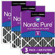 16X30X2 3 PACK NORDIC PURE MERV 8 MPR 800 FILTER ACTUAL SIZE 15.75 X 29.75 X 1.75 MADE IN USA