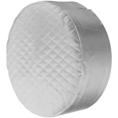 379 YEAR 1994 24.5 IN White Quilted Vinyl Tank End Covers WITH 4 IN Sleeve AND Orange Stitching Replacement