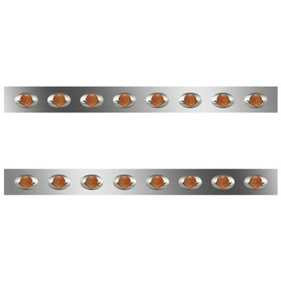 W900L AEROCAB YEAR 1998 SS Cab Panels WITH 8 M3 Lights Per Side Amber LED Amber Lens