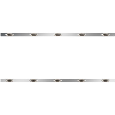 86 IN Stainless Steel Sleeper Panel WFuel Doors 10 P1 AmberSmoked LEDs Kenworth T800 W900B Aerocab Replacement